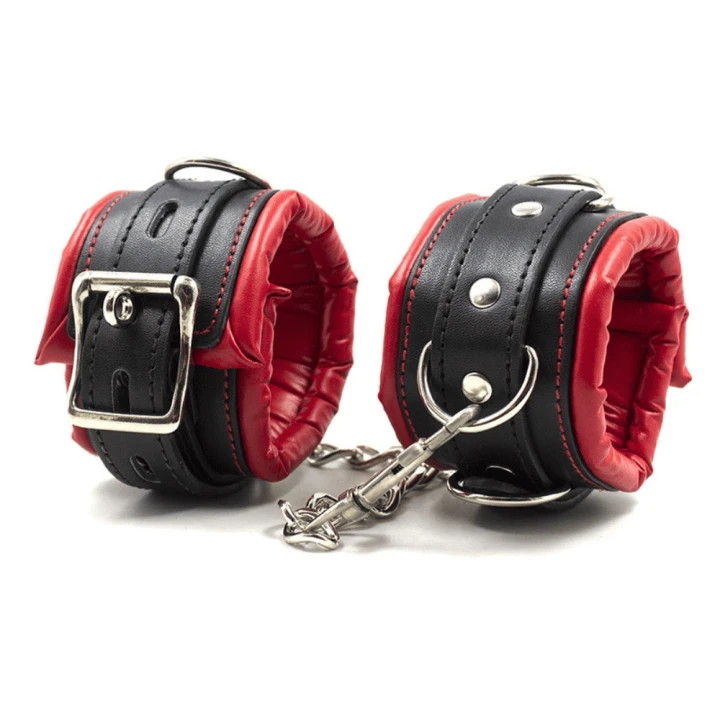 Simply Dom Red and Black Restraint Kit with Collar and Cuffs