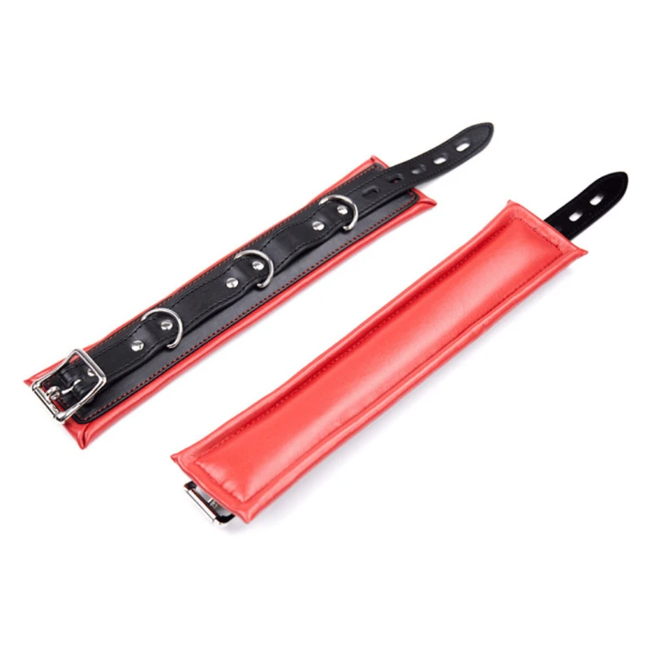 Simply Dom Red and Black Restraint Kit with Collar and Cuffs