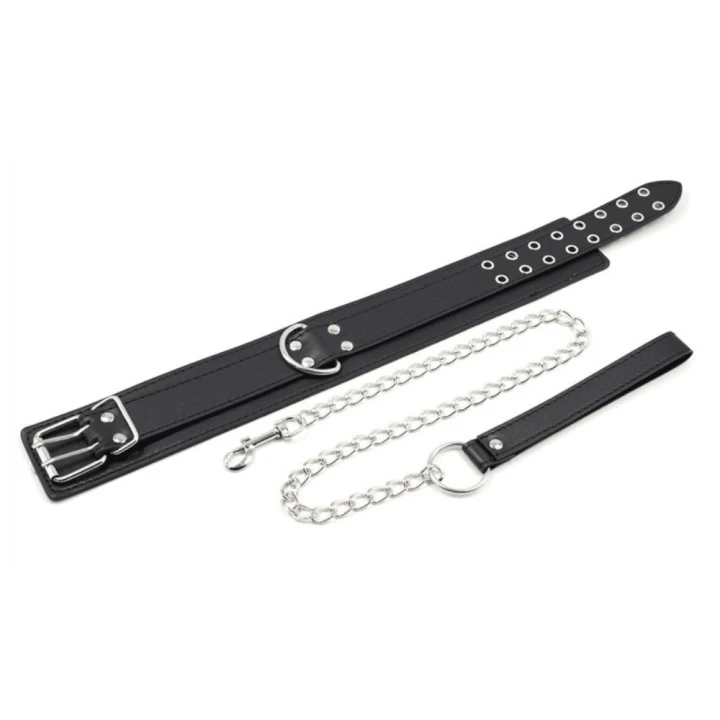 Black Double Pin Handcuffs and Collar Kit