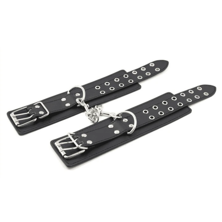 Black Double Pin Handcuffs and Collar Kit