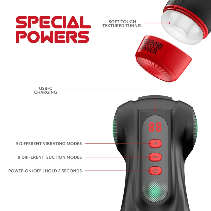 Raven  Shadow Sinner  Multi Function Masturbator