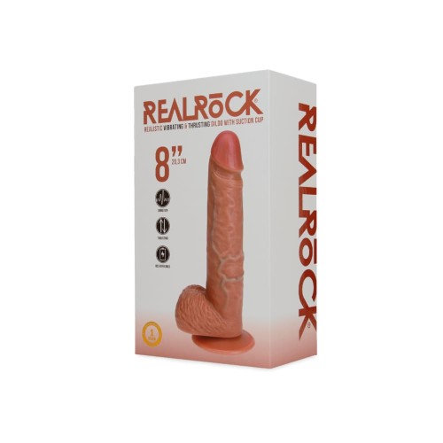 Vibrating and Thrusting Straight Cock with Balls - 8 / 20,5 cm - Tan