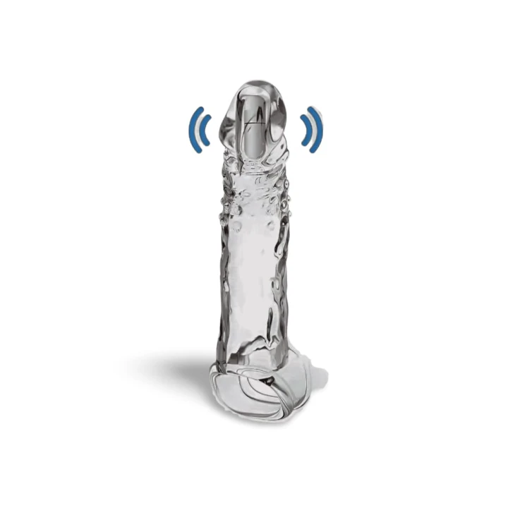 Wibrująca Nakładka na Penisa Extyvizz vibrating penis sleeve 13 x 3.5 cm Transparent