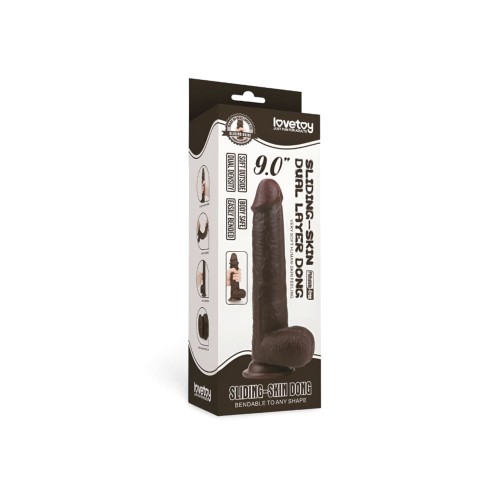 Dildo Sliding Skin 17 x 4.2cm Brown