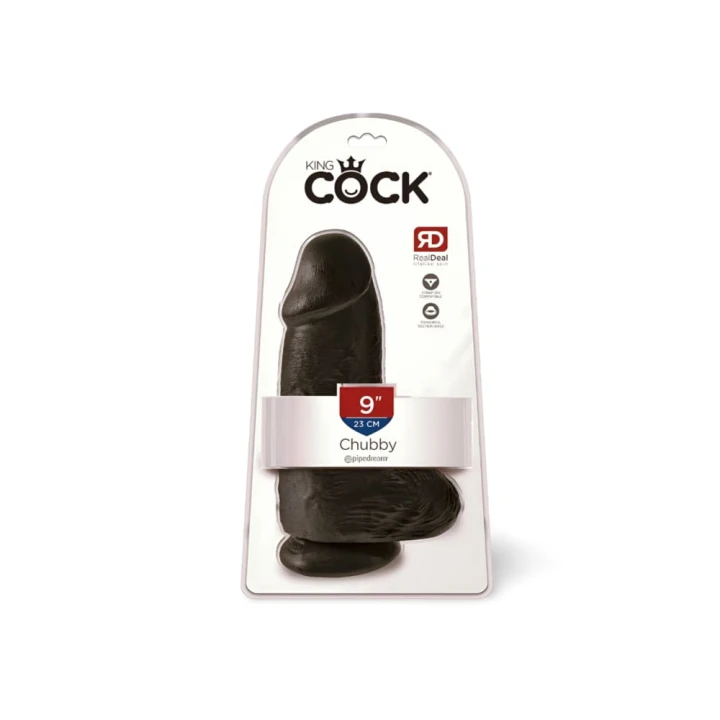King Cock 9 Inch Chubby Cock (23 cm) - Black