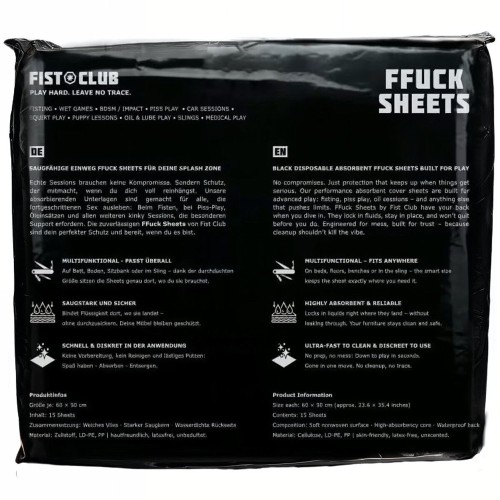 Fist Club FFUCK SHEETS High Performance Absorbers 15-Pack