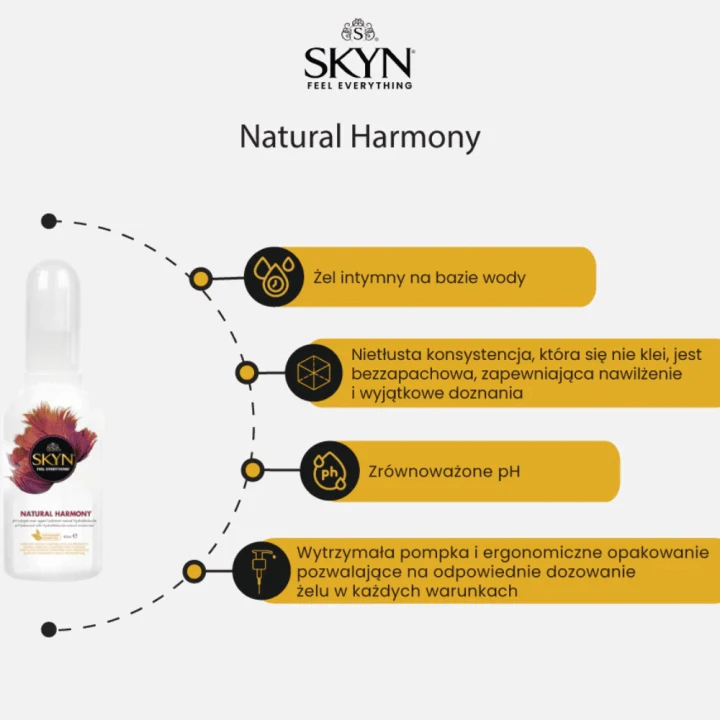 SKYN Natural harmony żel intymny nawilżający na bazie wody jedwabisty 80ml