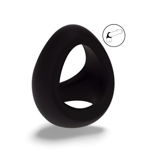 Soft Tri O Silicone Cockring - Black