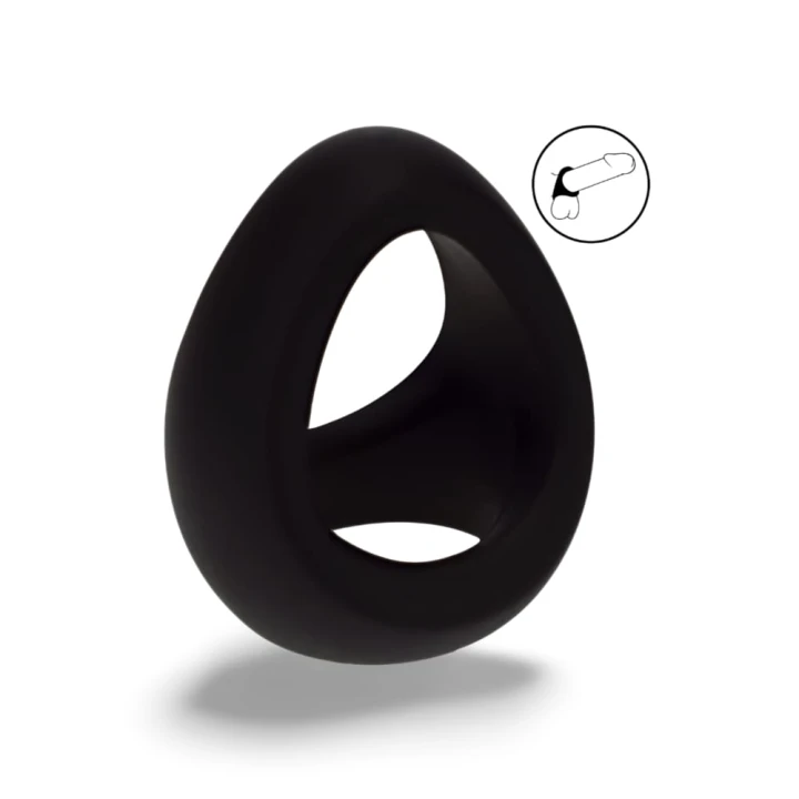 Soft Tri O Silicone Cockring - Black