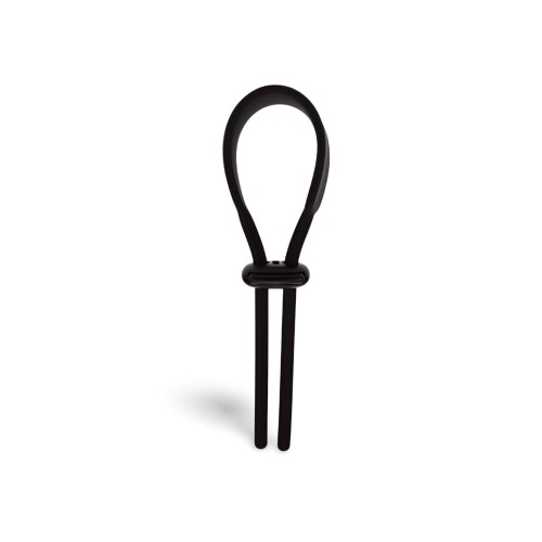 Wide Adjustable Silicone Lasso Cockring - 5mm - Black
