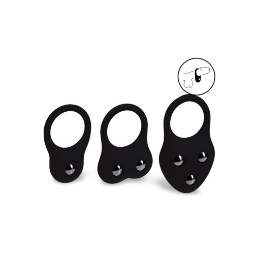 Silicone Training Cockring Set of 3 - S/M/L - Black