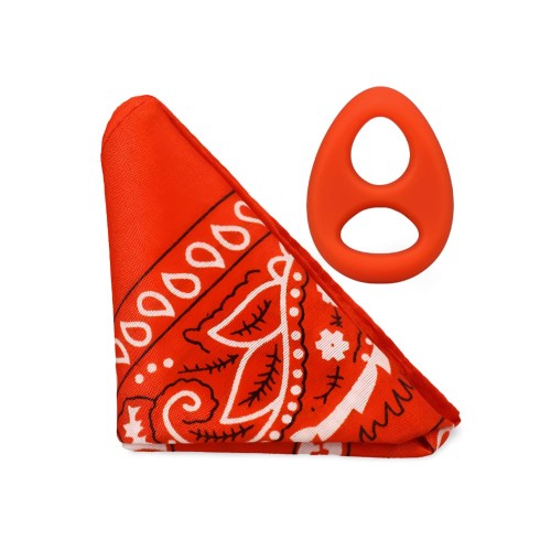 The Code - Silicone Cockring with Bandana - Orange