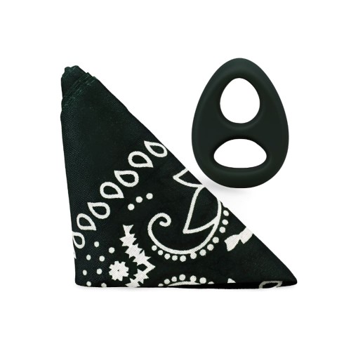 The Code - Silicone Cockring with Bandana - Hunter Green