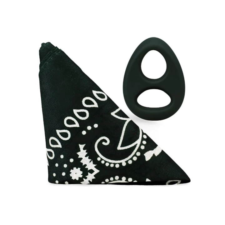The Code - Silicone Cockring with Bandana - Hunter Green