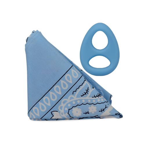 The Code - Silicone Cockring with Bandana - Light Blue