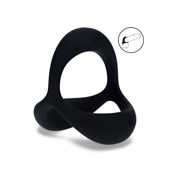 Tri O Ergo Silicone Cockring - Black
