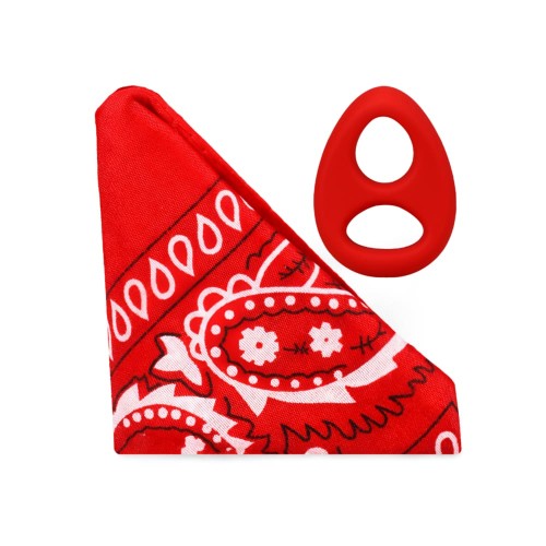 The Code - Silicone Cockring with Bandana - Red
