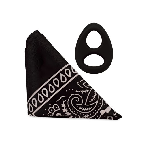 The Code - Silicone Cockring with Bandana - Black