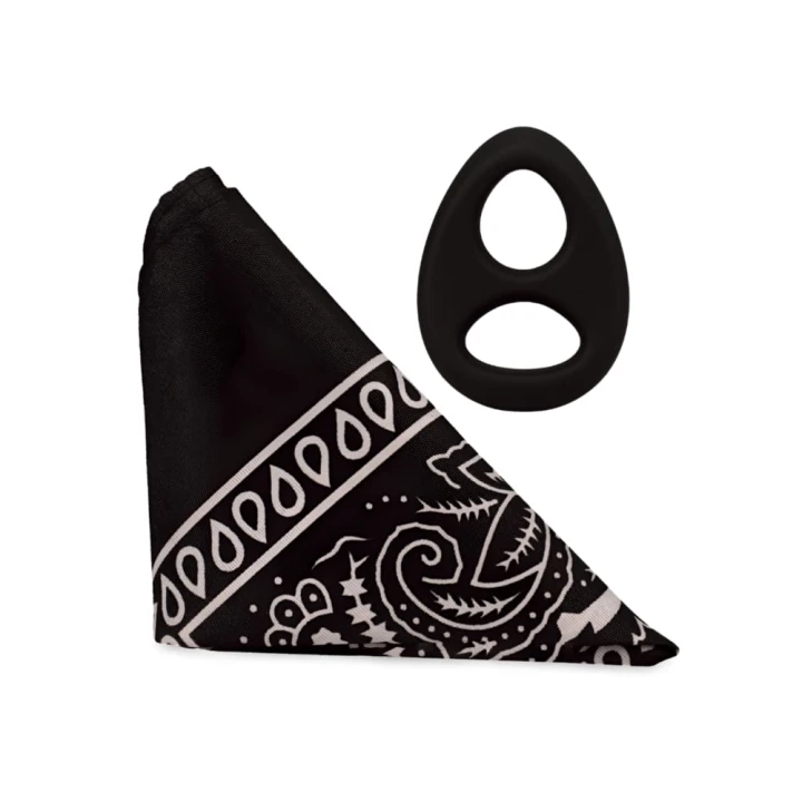 The Code - Silicone Cockring with Bandana - Black