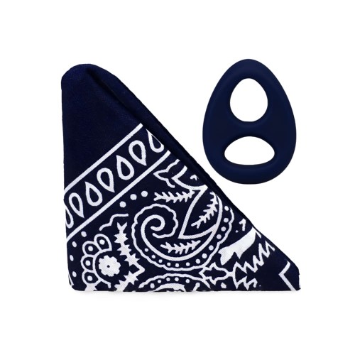 The Code - Silicone Cockring with Bandana - Navy Blue.png