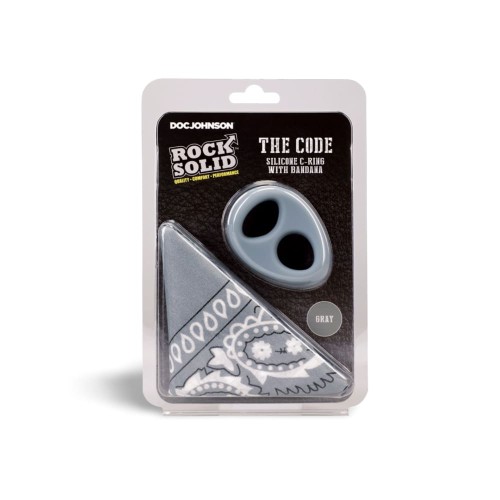 The Code - Silicone Cockring with Bandana - Gray