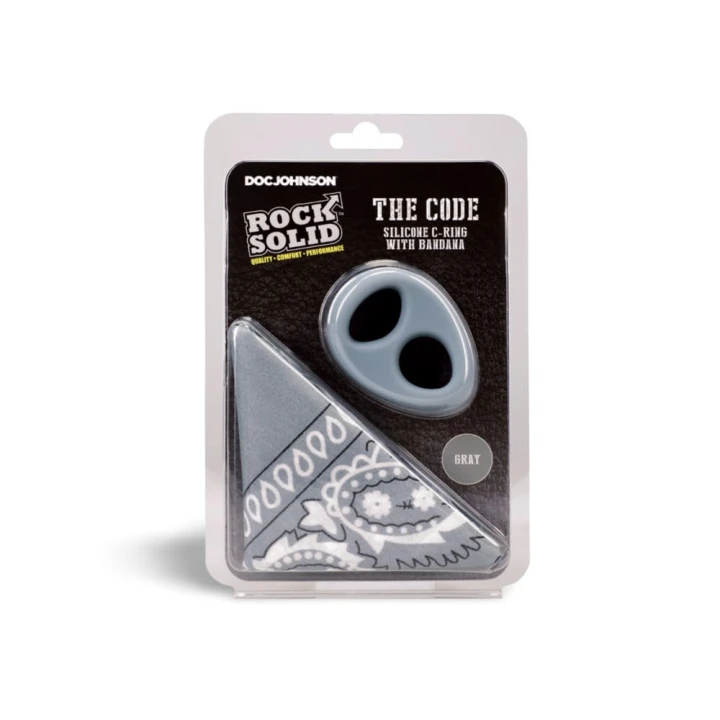 The Code - Silicone Cockring with Bandana - Gray
