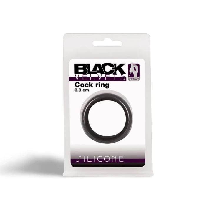 Cockring Velvet Ring L Black 38mm