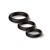 Set of 3 Silicone Cockring Set Black