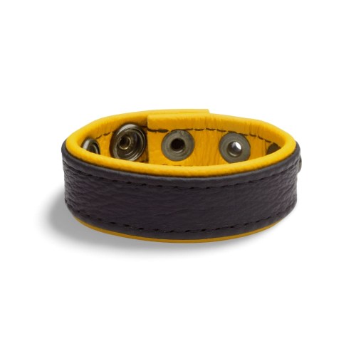 SAXOS Leather Cockring Yellow Skórzany cockring premium z naturalnej miękkiej skóry żółty