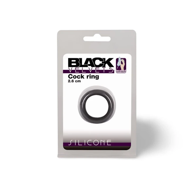 Cockring Velvet Ring S Black 26mm