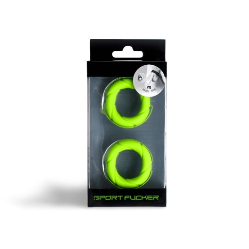 Sport Fucker Liquid Silicone Ready Rings 2-Pack Green