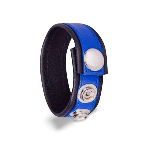 Leather penis ring Blue and black