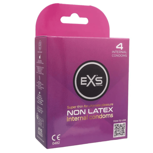 EXS Prezerwatywy wewnętrzne EXS bez lateksu Non-Latex Internal Condoms - 4 Pieces