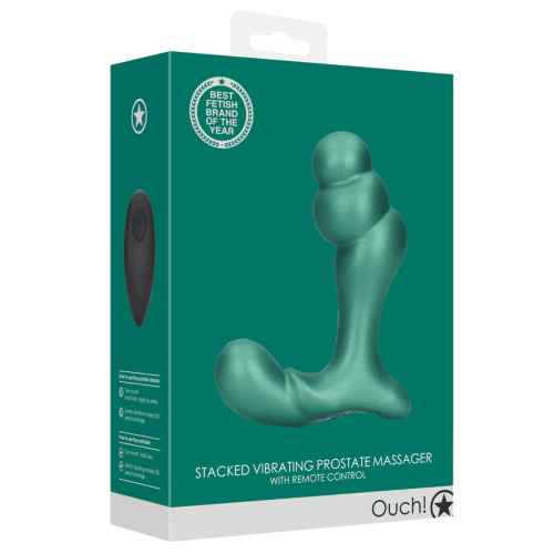 Masażer prostaty OUCH! Stacked z pilotem 10 trybów wibracji zielony