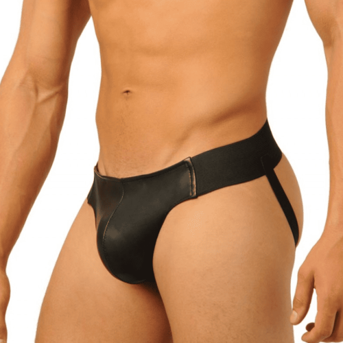 Skórzany jockstrap FIST Leather Black premium skóra czarny