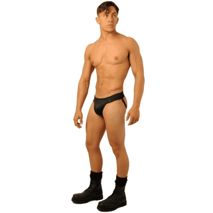 Skórzany jockstrap FIST Leather Black premium skóra czarny