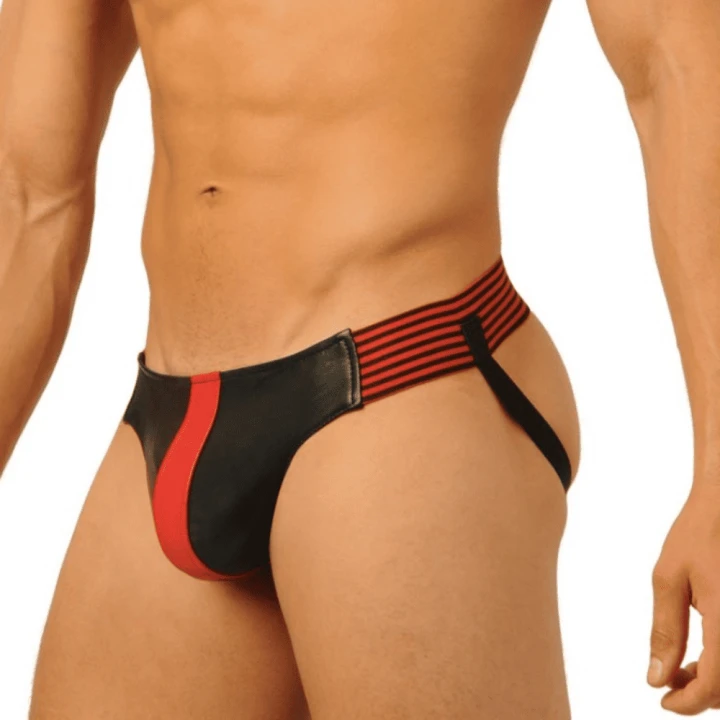 Skórzany jockstrap FIST Leather Red premium skóra czerwony