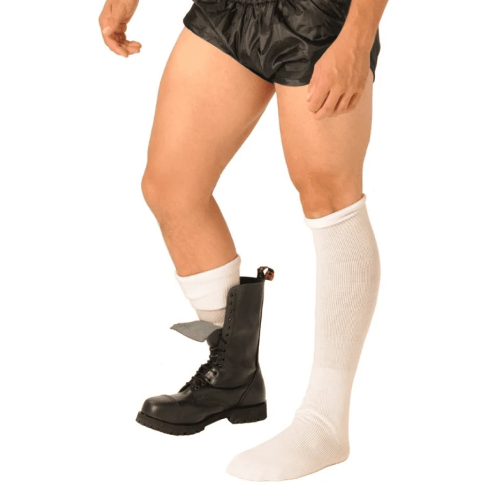 Fetyszowe skarpety FIST Boot Socks White za kolano białe