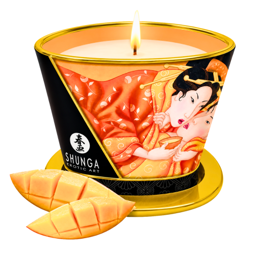 Świeca do masażu Shunga Massage Candle Mango 170 ml z olejkiem do masażu ciała.png